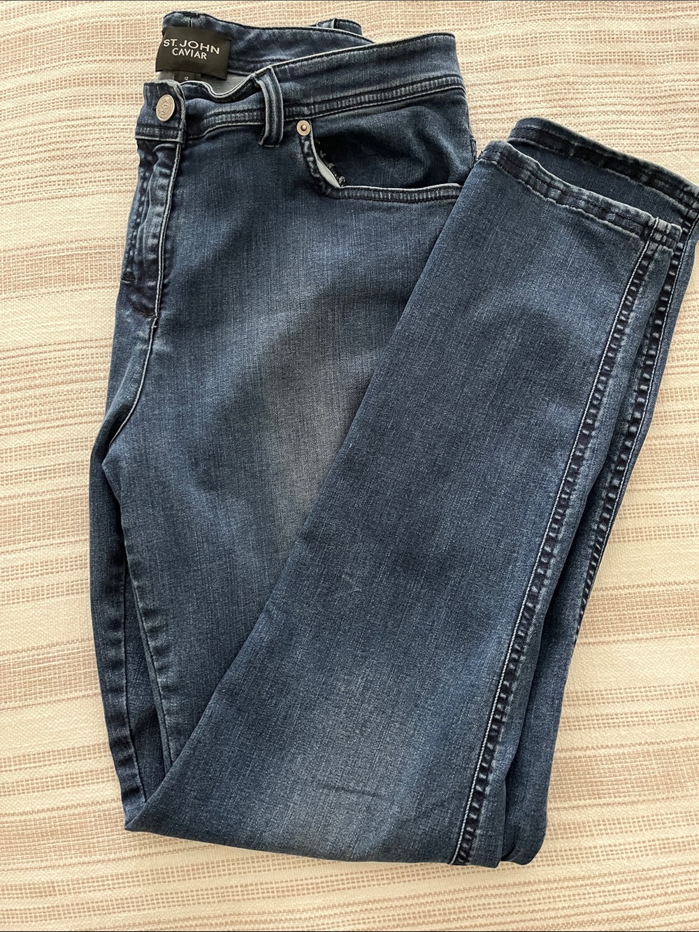 St. John Caviar Women's Dark Indigo Skinny Jeans